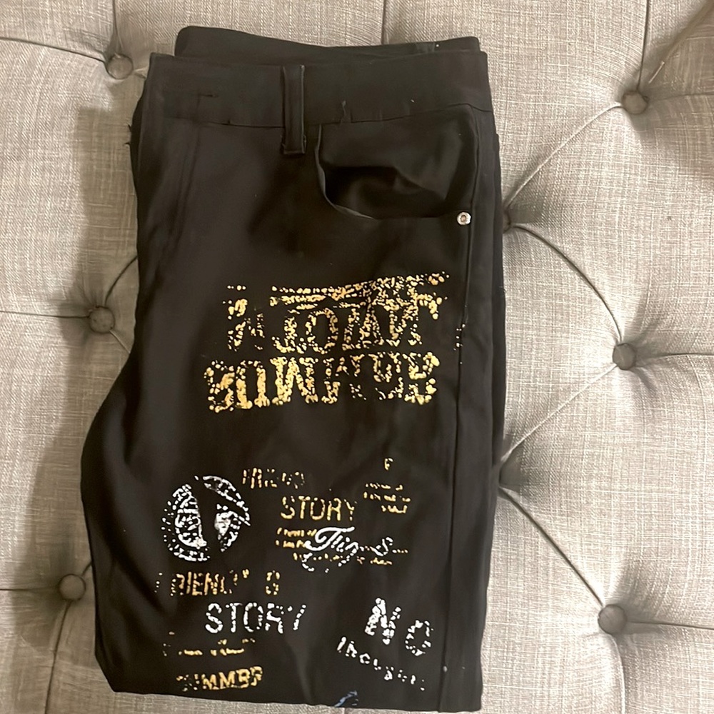 New York Air Jeans with designs graphics and graffiti . Size 36.